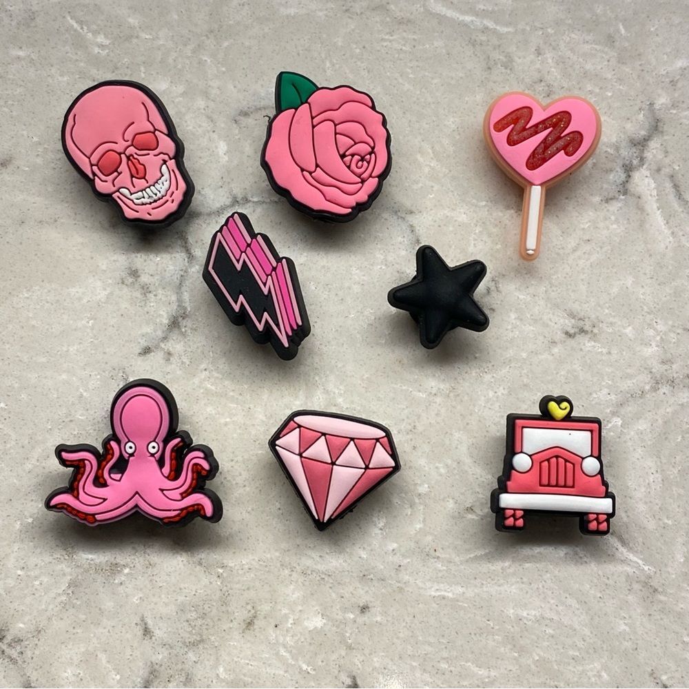Croc Charms Preppy Goth Girl Set of 8